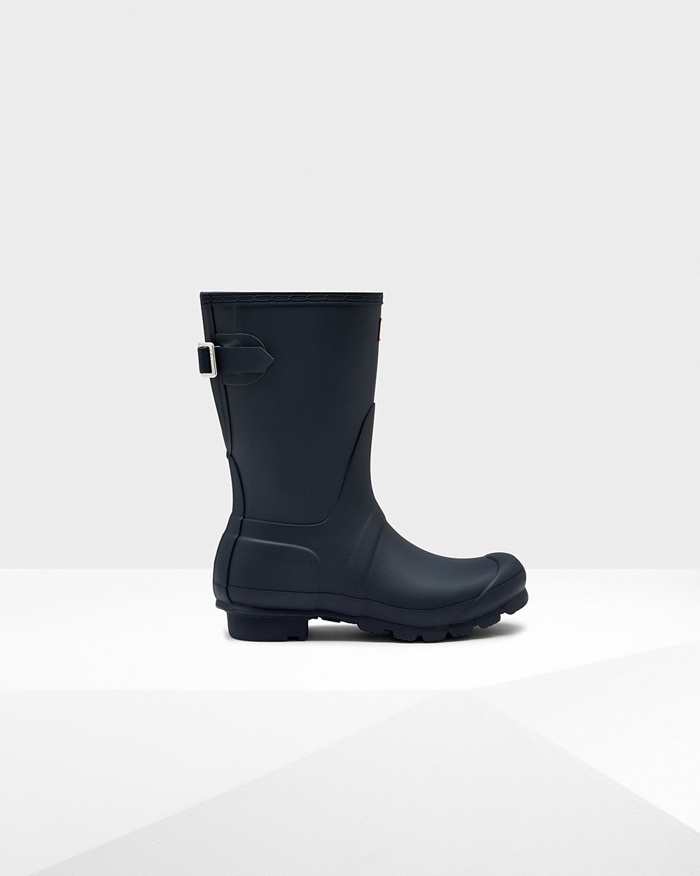 Womens Short Rain Boots - Hunter Original Back Adjustable (30KCLNAGB) - Navy